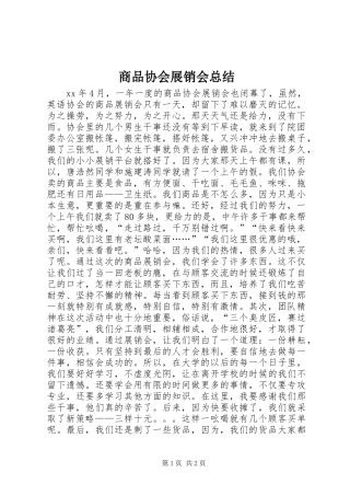商品协会展销会总结