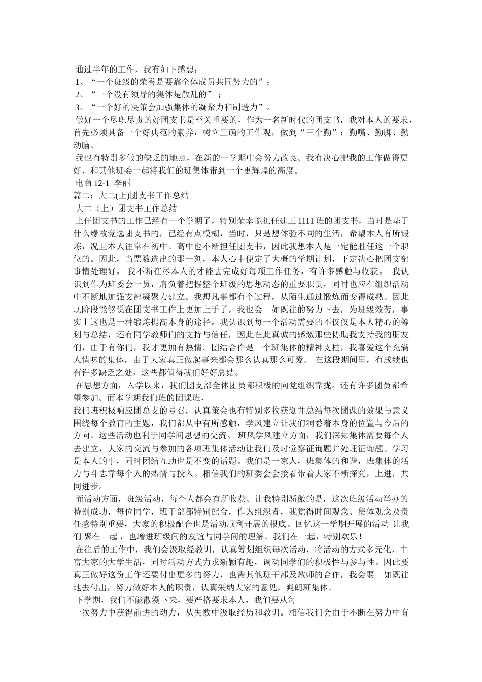 团支书工作总结 _第2页