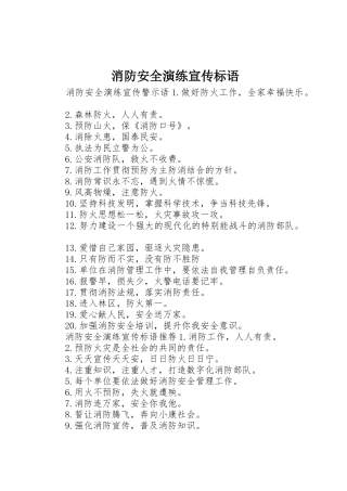 消防安全演练标语大全