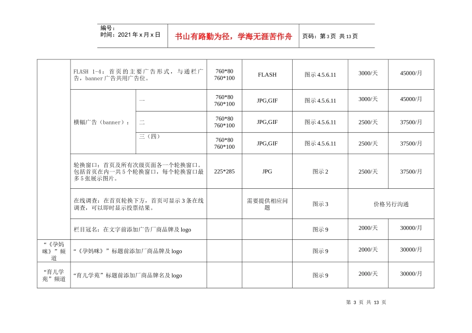 妈咪宝贝网站广告刊例报价_第3页