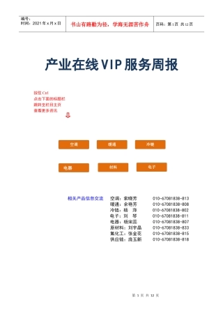 产业在线VIP服务周报--110930
