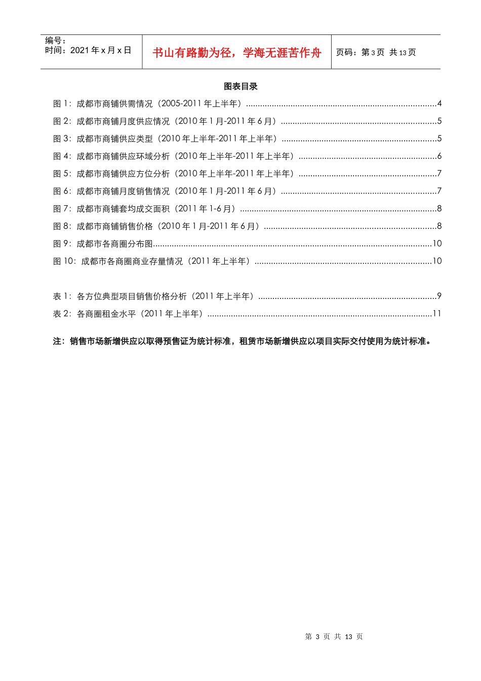 XXXX年上半年成都市主城区项目商铺市场分析报告_11页_中原_第3页