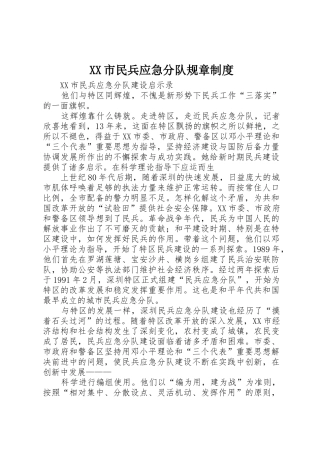 市民兵应急分队规章管理规章制度
