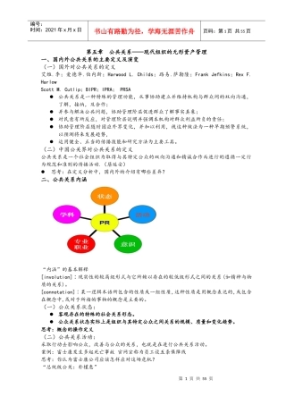 公共关系知识点培训教材