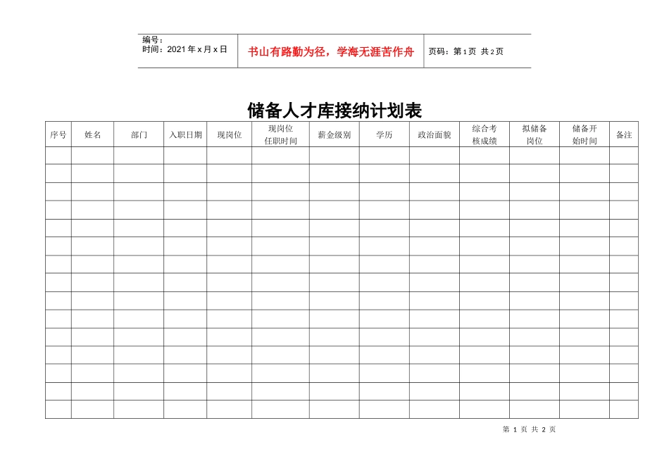 储备人才接待计划表_第1页