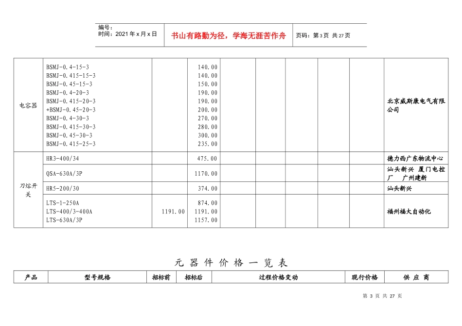 元器件价格一览表_第3页