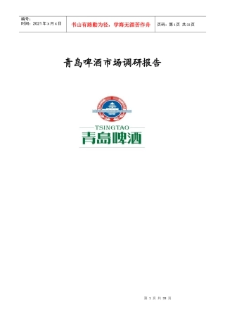 啤酒市场调研报告