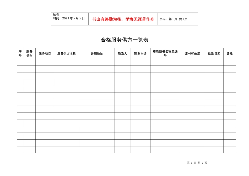 QR-PSZ-740-ZN02-03合格服务供方一览表_第1页