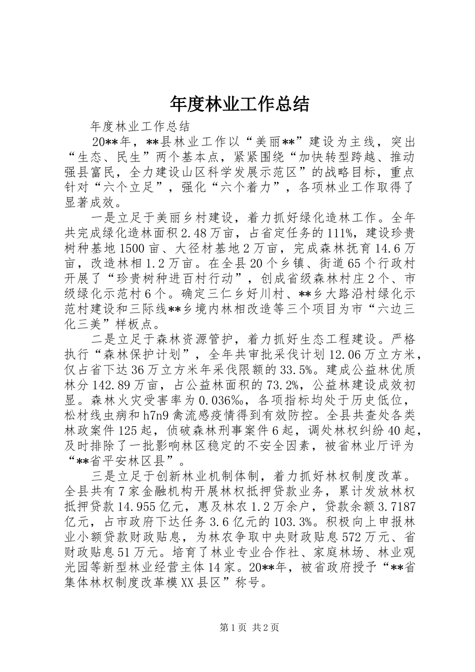 年度林业工作总结_第1页