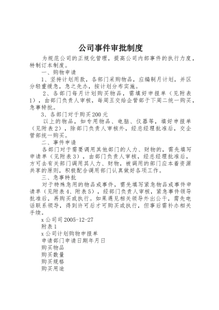 公司事件审批规章制度管理