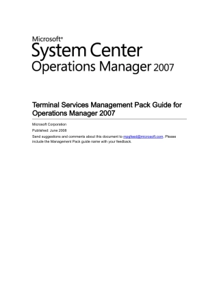 scom2007 终端服务管理包说明