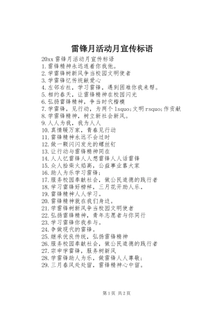 雷锋月活动月宣传标语大全