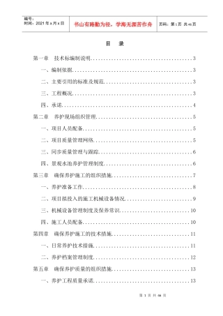 大型景观水池委托服务技术方案