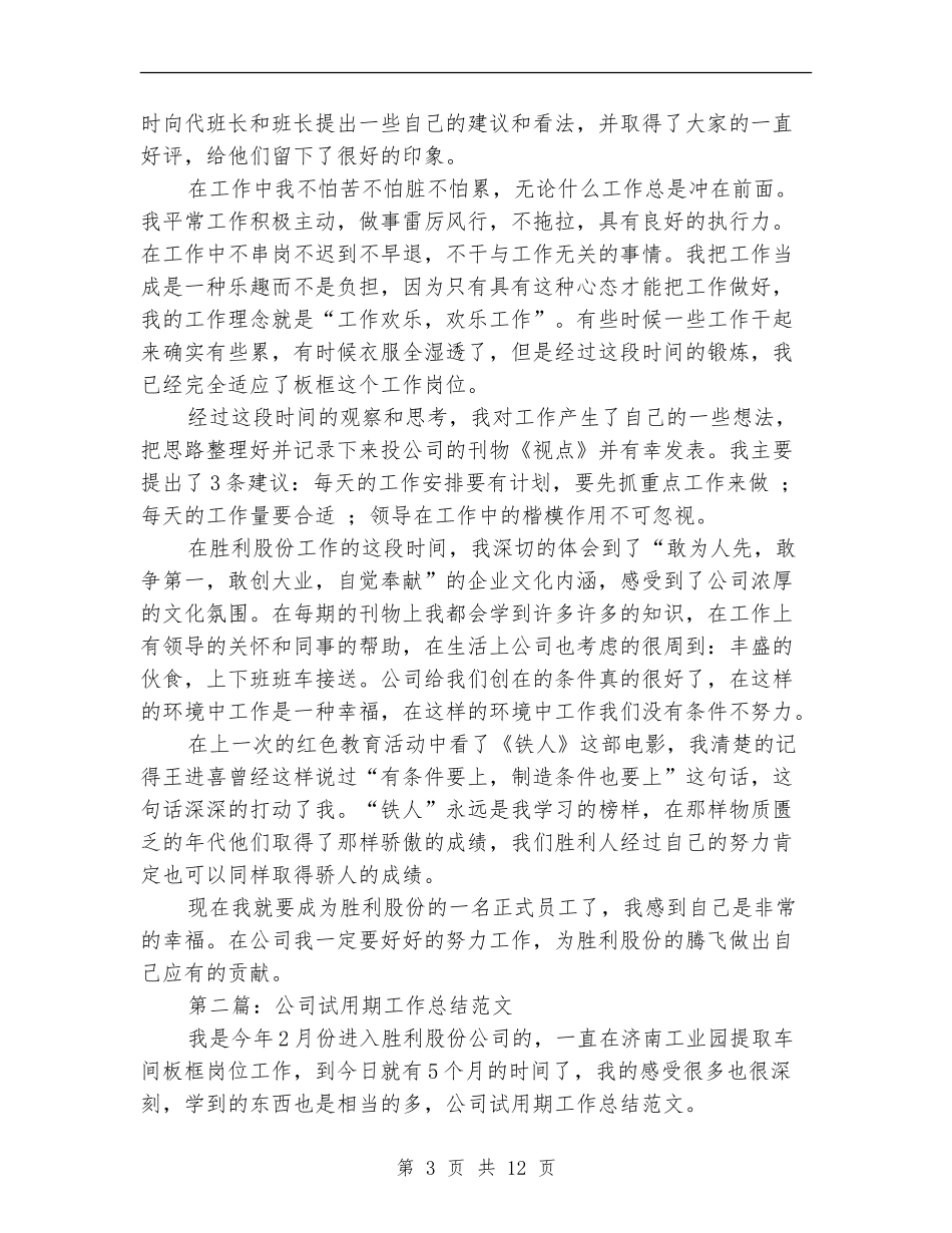 电信公司试用期工作总结_第3页