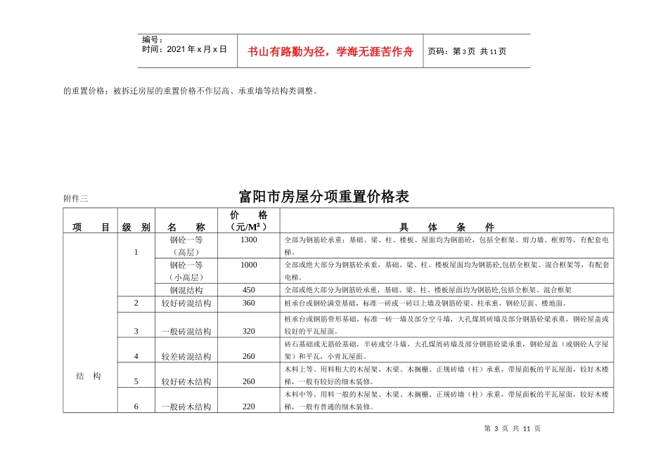 富阳市房屋重置价格总表_第3页