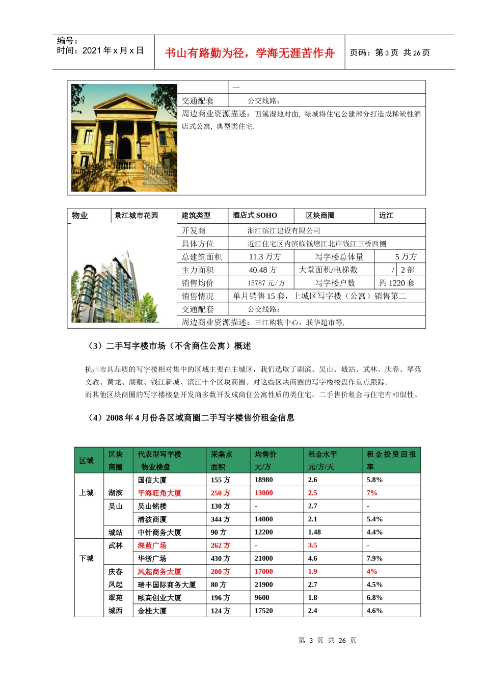 (三)杭州市写字楼(公寓)商业物业市场分析-赢商投资—杭_第3页