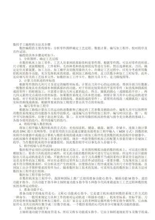 数控手工编程的方法与步骤