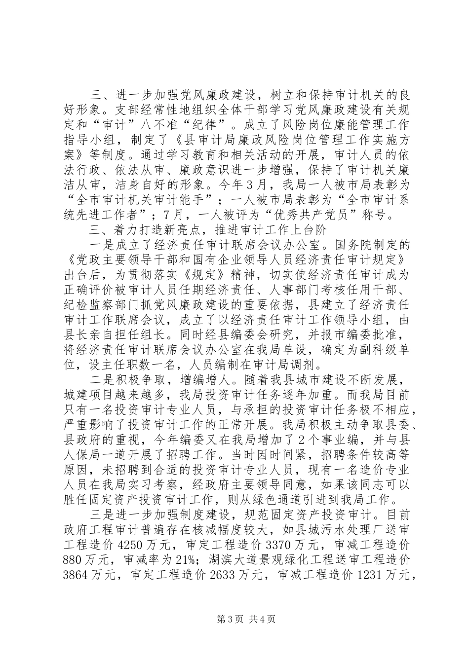 审计局履行职责工作总结_第3页