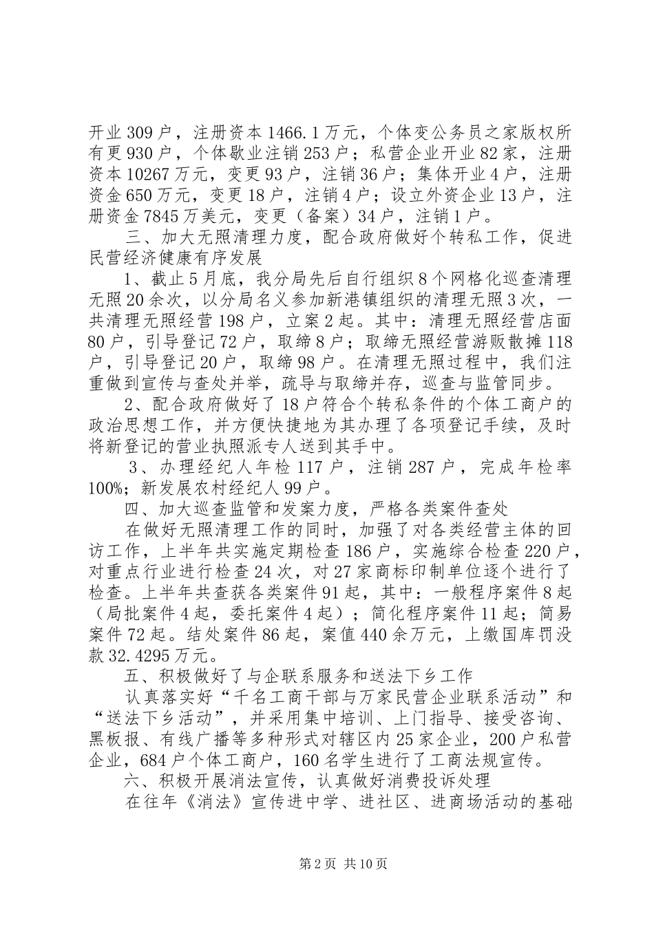 工商分局上半年工作总结报告_第2页