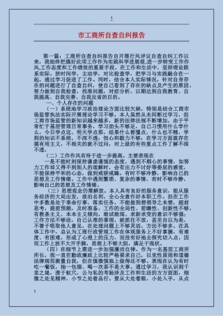 市工商所自查自纠报告