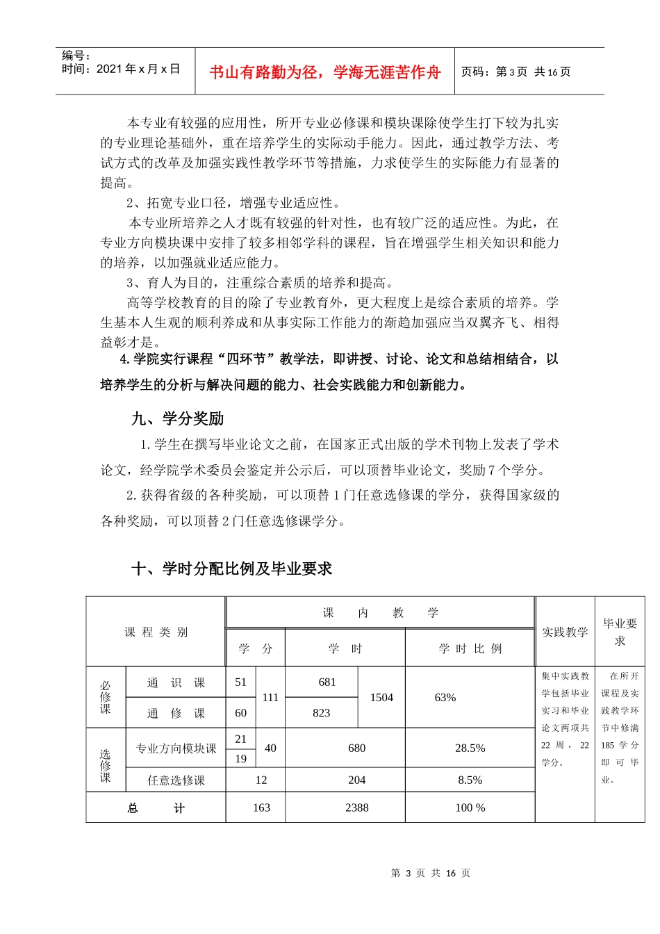 广告学四年制本科人才培养计划说明及培养方案_第3页