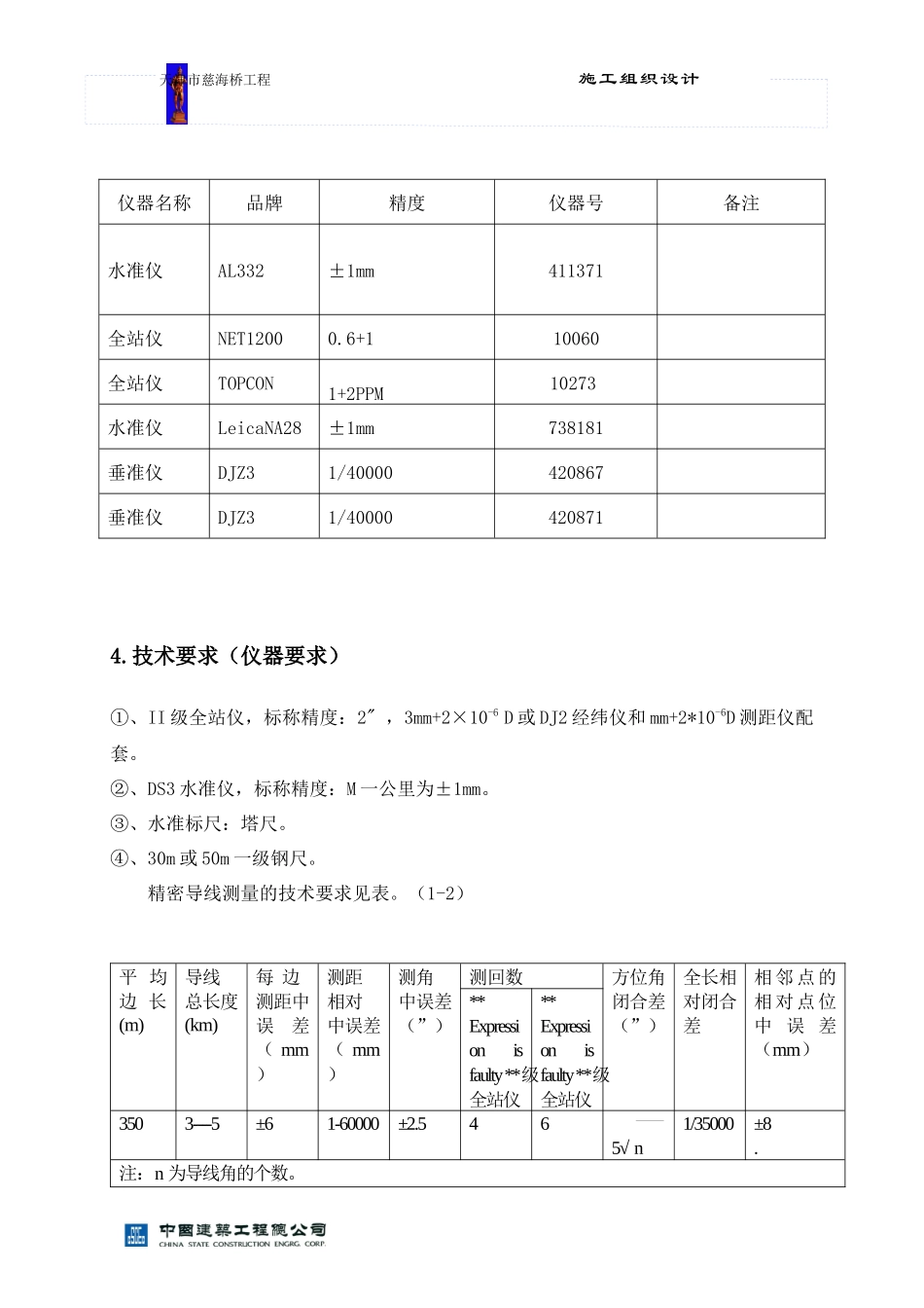 天津慈海桥工程测量方案_第2页