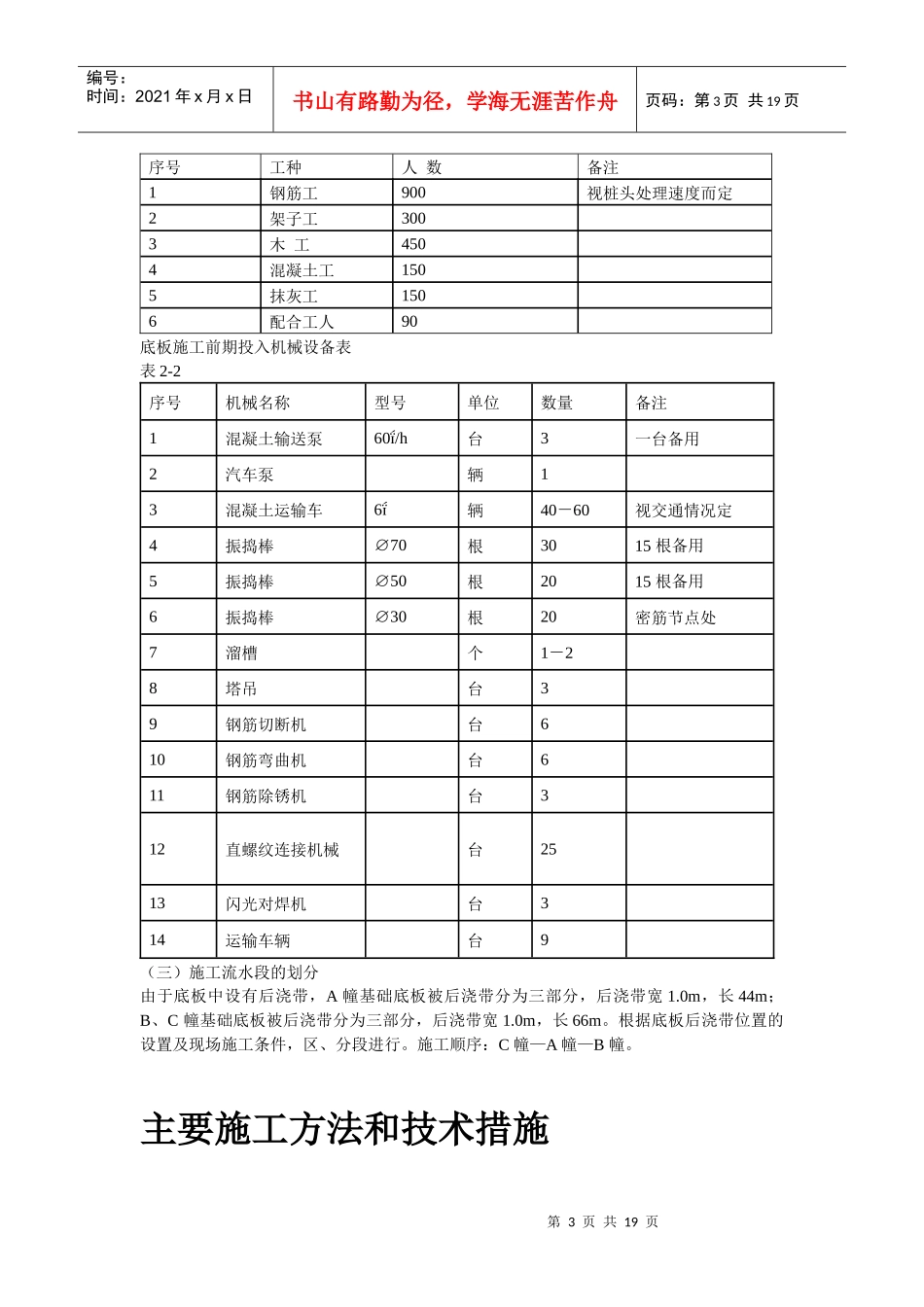 北京SOHO现代城地下室底板施工方案_第3页