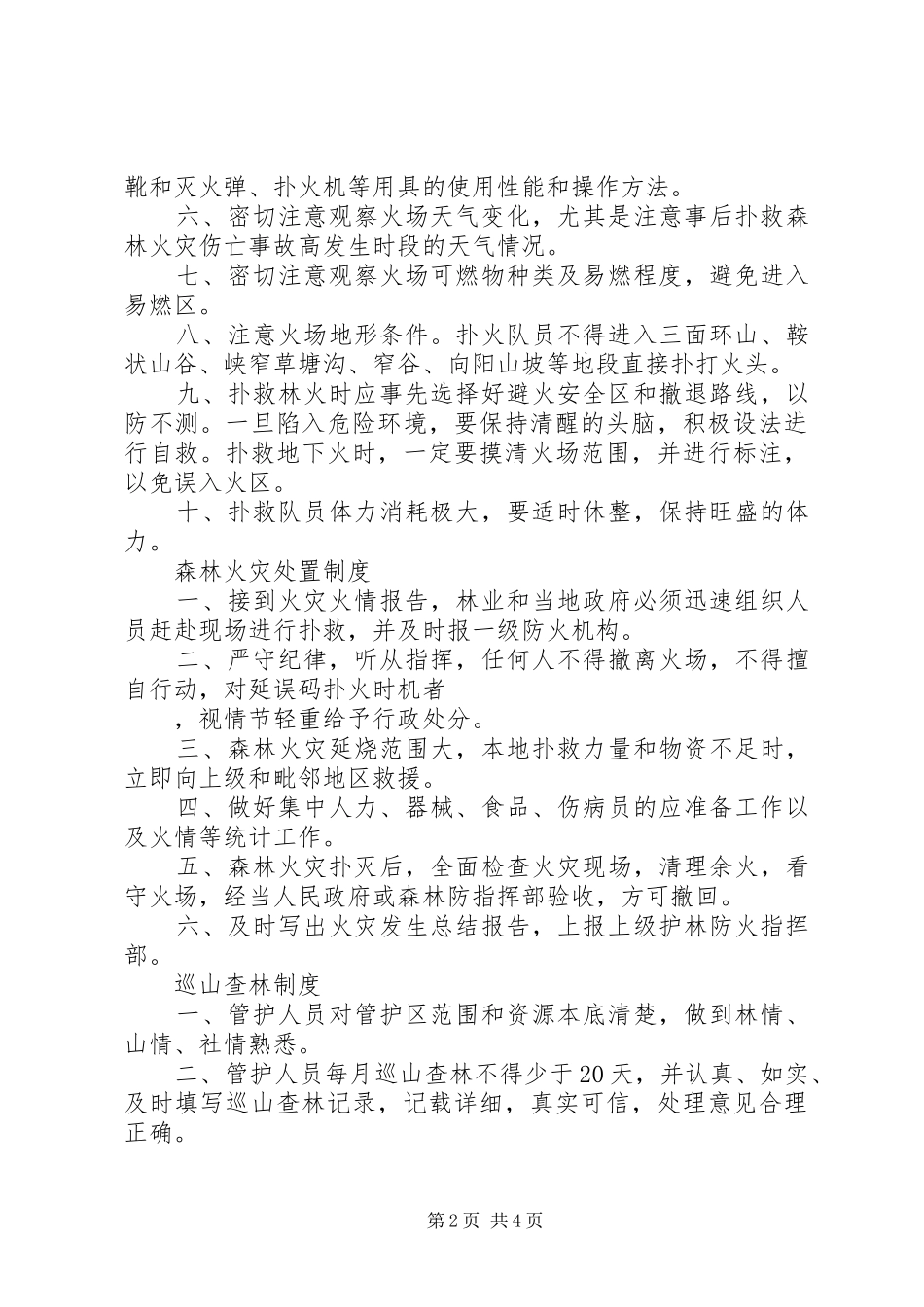 森林防火期值班规章制度细则_第2页