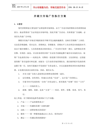 大市场广告执行方案