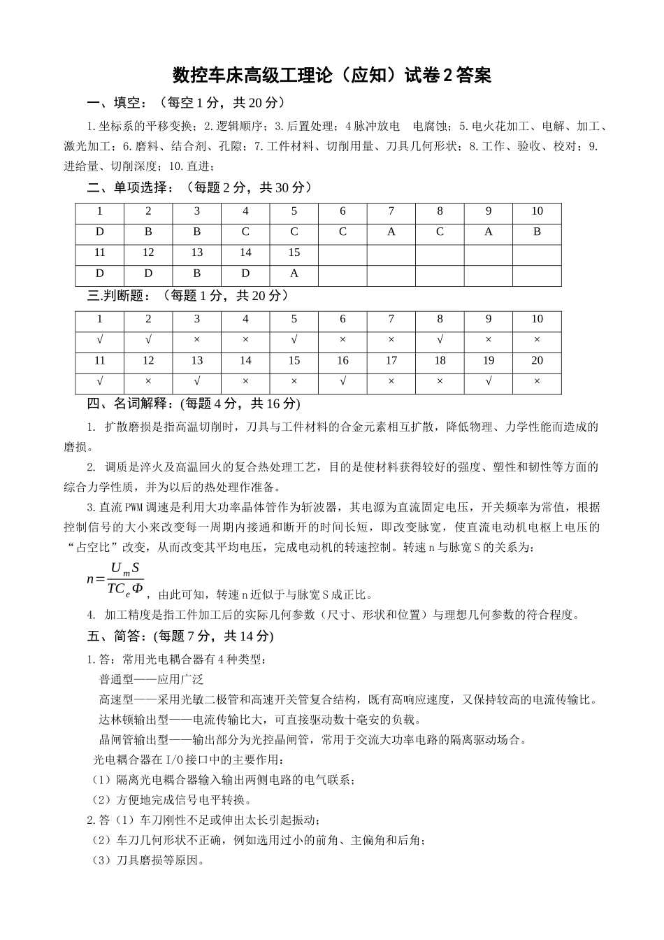 数控车床高级工试题库_第2页