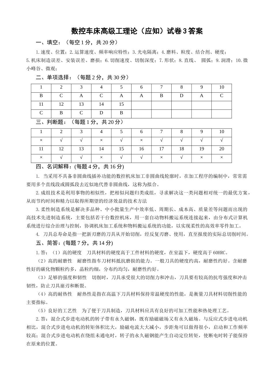数控车床高级工试题库_第3页