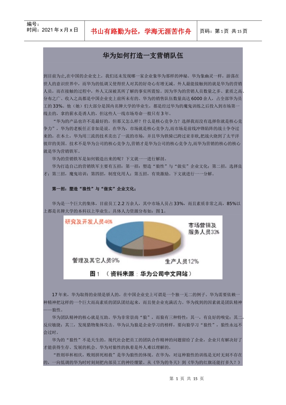 华为如何打造一支营销队伍_第1页