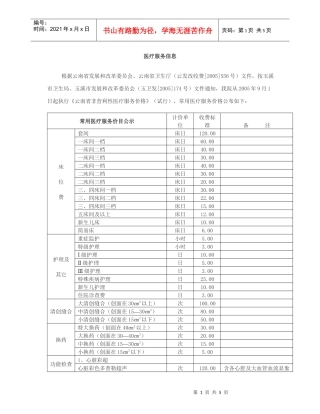 医疗服务信息doc-玉溪网-玉溪人的网上家园