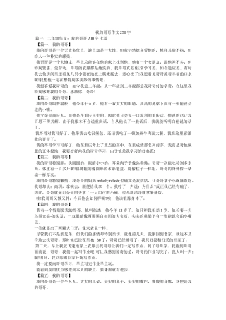 我的哥哥作文250字 