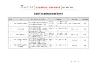 商业银行市场营销部副经理绩效考核指标