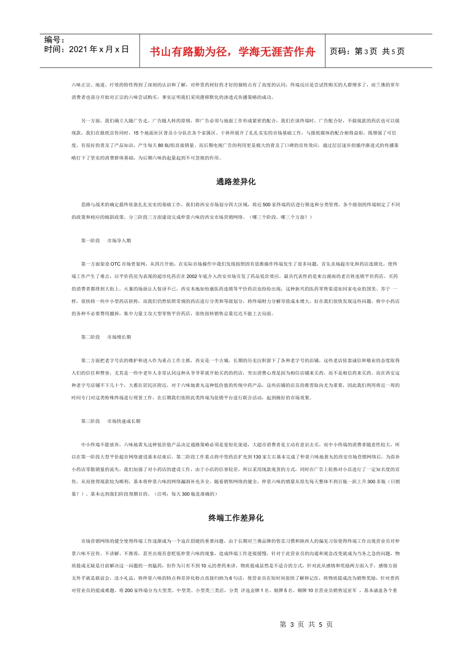 仲景六味地黄丸OTC市场推广_第3页