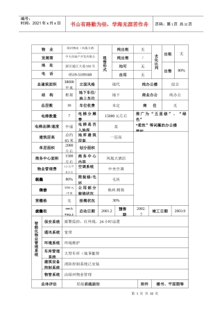 常州楼市市场调查表(1)