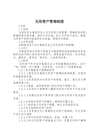 无形资产管理规章制度细则