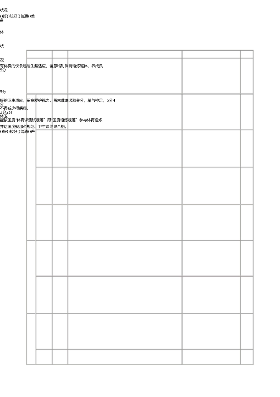 学生综合素质评价表 _第2页