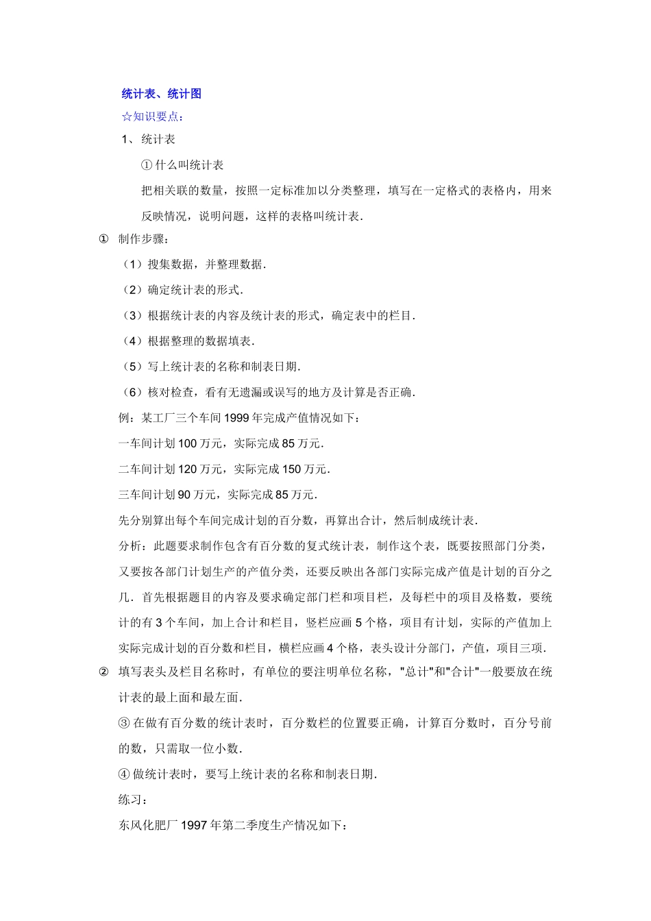 统计表统计图练习新课标人教版 _第1页