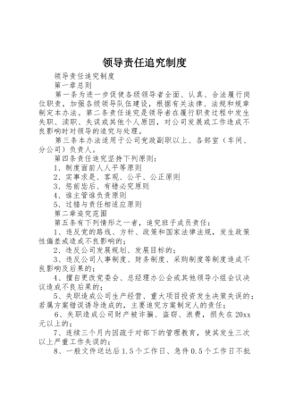 领导责任追究规章制度细则