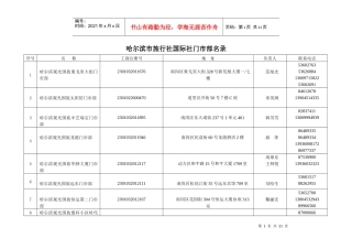 哈尔滨市旅行社国际社门市部名录