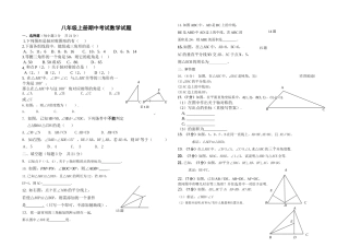 许昌市八年级数学上期中考试试题 
