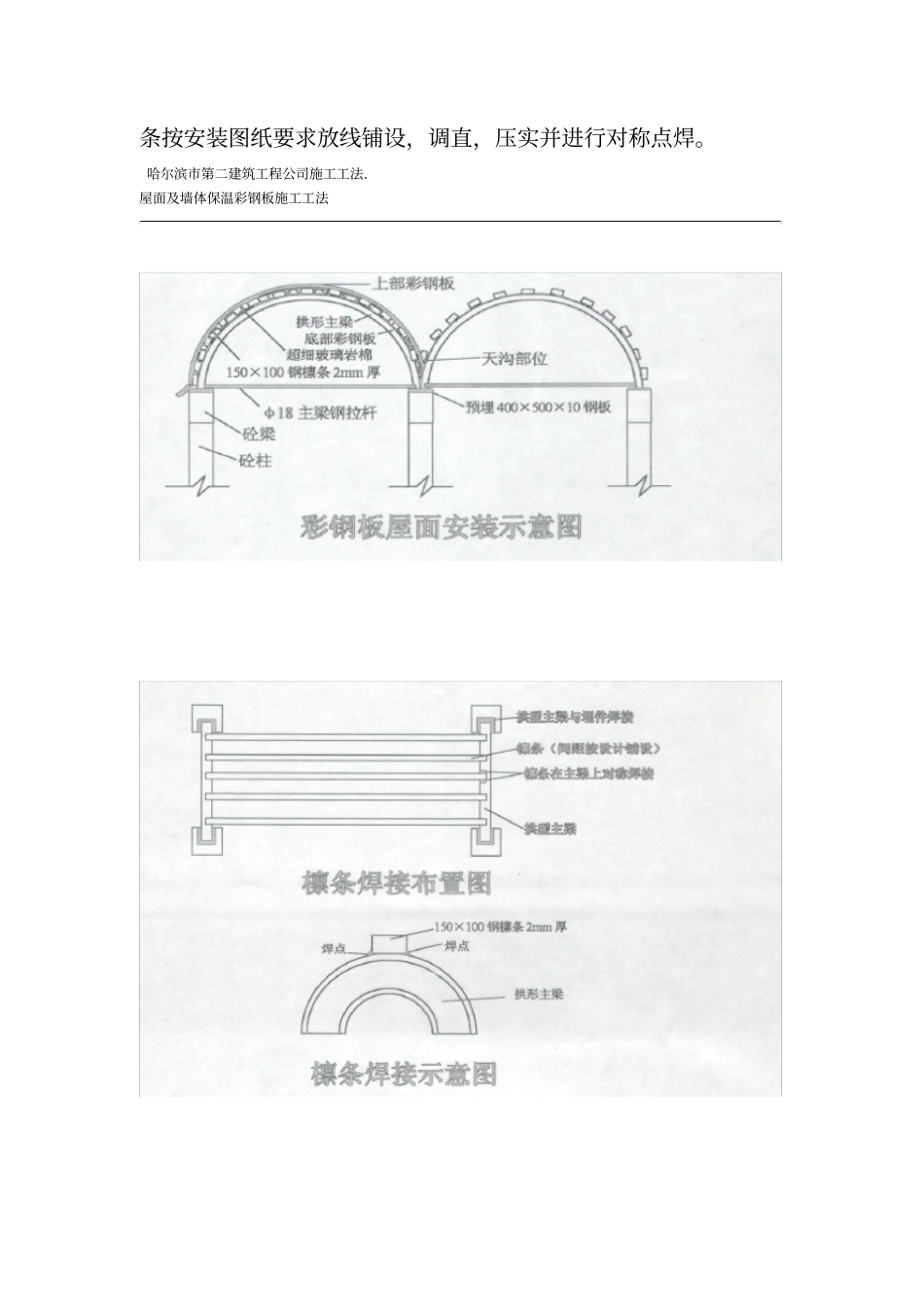 屋面及墙体保温彩钢板施工工法_第3页