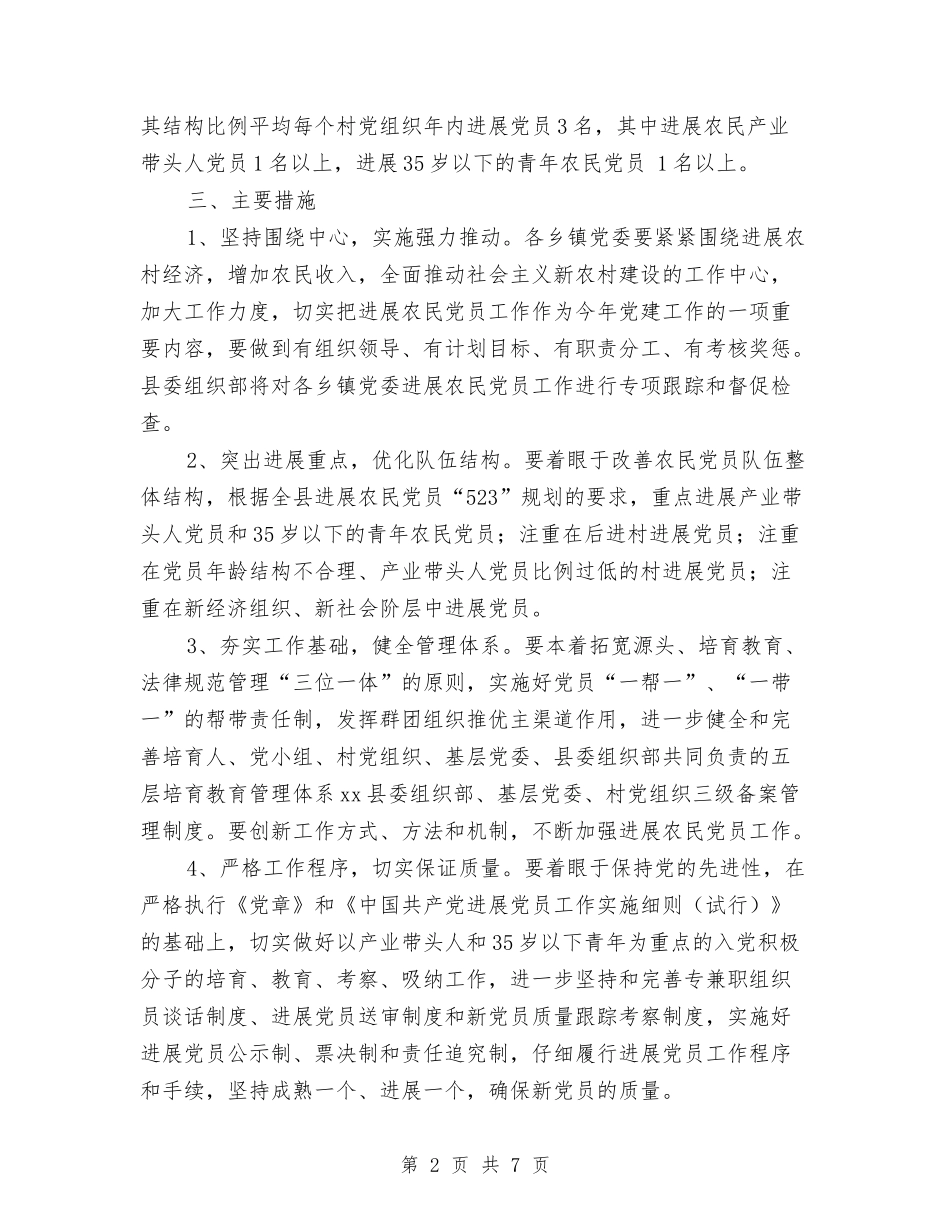 2024年发展农民党员工作计划范文与2024年发改委年终总结范文汇编_第2页