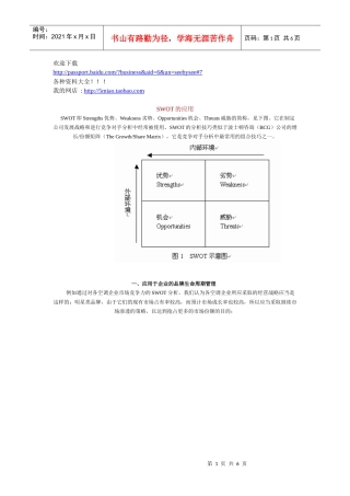 市场营销-SWOT 分析应用