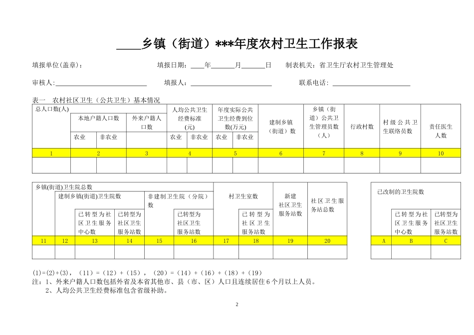 农村公共卫生服务项目实施情况表_第2页