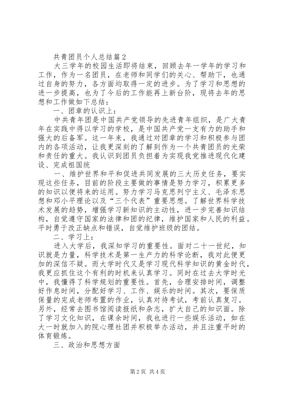 共青团员个人总结精选_第2页