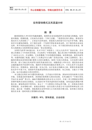 安利营销模式及其渠道分析