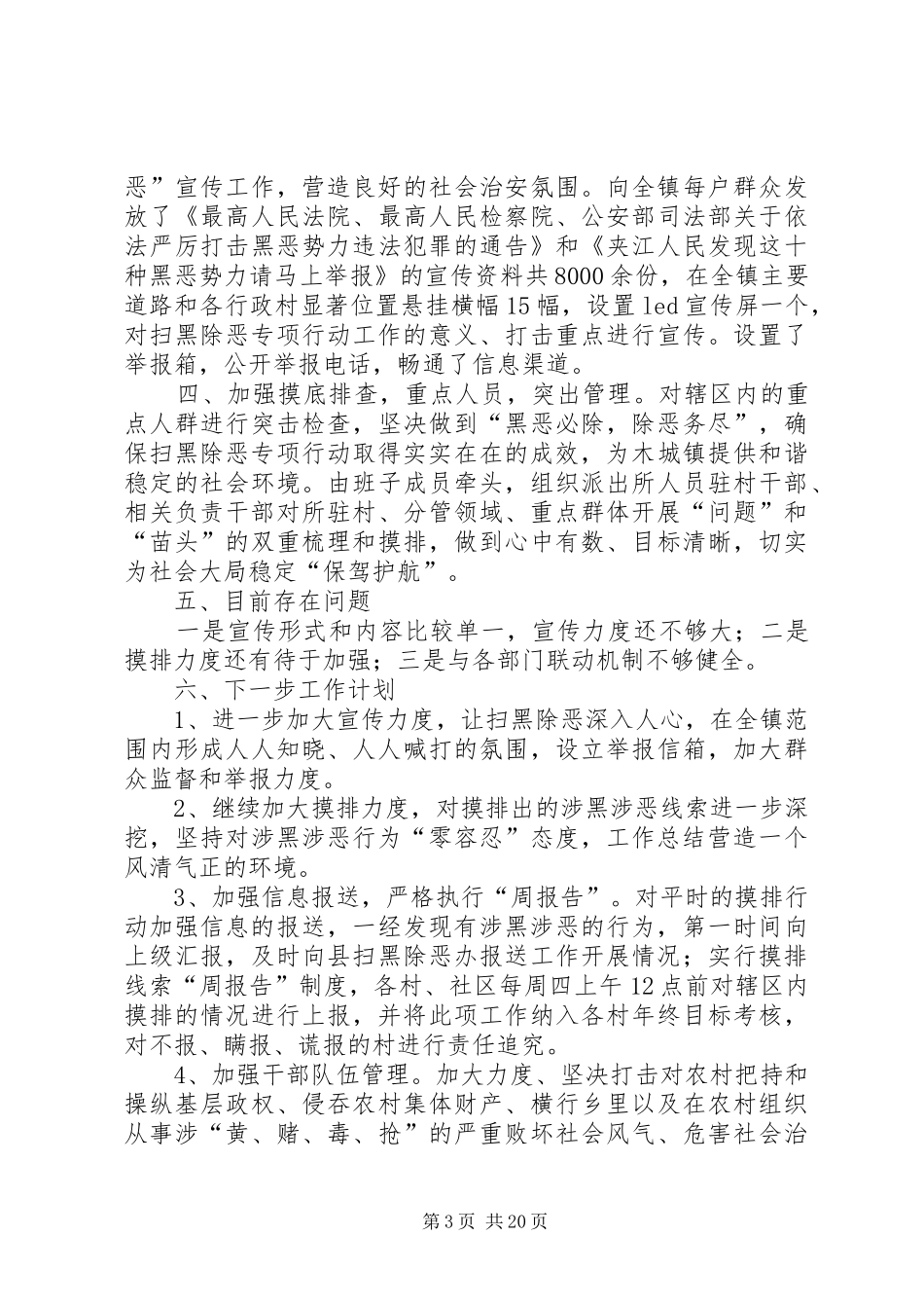 扫黑除恶专项行动工作总结13篇_第3页